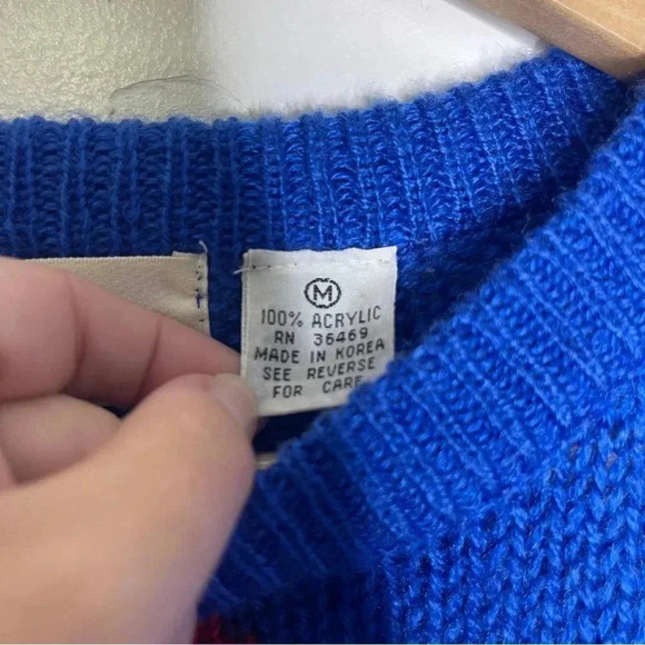 Adell barre Vintage Christmas Tree Holiday Sweater Size Medium - Picture 6 of 7